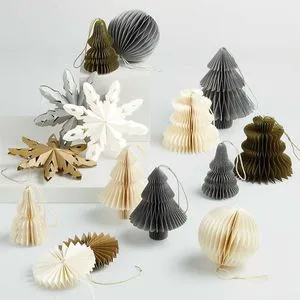Paper Christmas Ornaments Honeycomb Tree Ornaments Window Display for Xmas Christmas Paper Ornaments