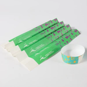 Wholesale Custom Festival Bracelets Party Kids Tyvek Paper Wrist Band Event Green Paper Band Cheap Tyvek Wristbands