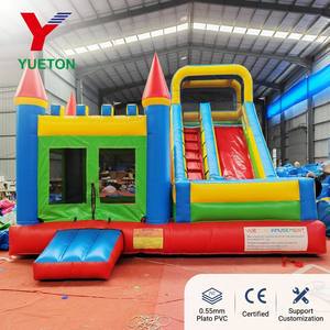 2026 Commercial Inflatable Bouncer Slide Combo - Durable 0.55mm Plato PVC Jumping Castle With Double Slide For Party Rental