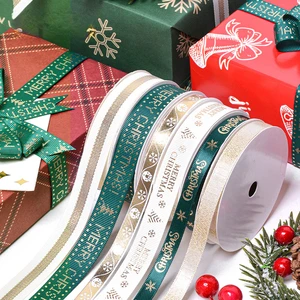 Factory Hot Sale 10 Yards Christmas Gift Wrapping Bow Ribbon Holiday Decorative Bow Tie Ribbon Wholesale
