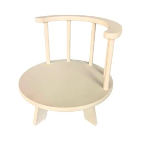 Newborn Photography Props Wooden White Assembly Bed Children's Photography Stool Baby Photography Wooden Round Stool