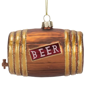Handmade Blown Glass Christmas Tree Ornaments High Quality Home Decoration with Beer Bucket for Festive Season