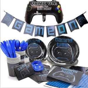Nicro Customized Birthday Party Decorations Video Game Party Supplies Set for Boy Game Players