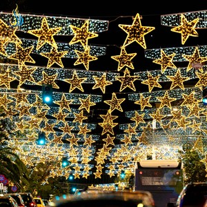 Hot Selling Christmas Waterproof LED Star Lantern Hanging Motif Festival Lantern For Street Decoration