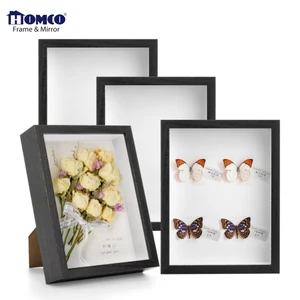 Wholesale Customized Logo A4 A3 A5 Black & White 3D Deep Shadow Box With Glass Display Deep Photo Frame