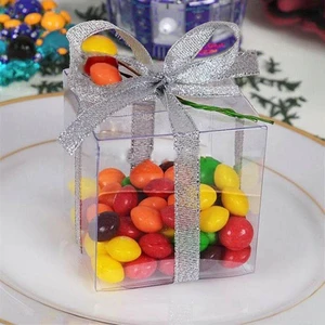 Elegant Eco-Friendly Party-Ready Clear PET Treat Boxes for Wedding Favors Birthday Candies Holiday Gifting Pet Food & Sugar