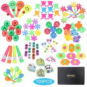 100 Pcs Novelty Toys Kids Party Favor Box Toys Birthday in Color Box