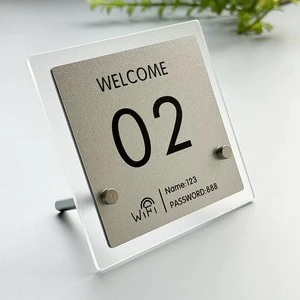Customized Sign Restaurant Table Sign Stainless Steel RESERVED Card NO SMOKING Plate Table Sign Plate for Hotel Restaurant