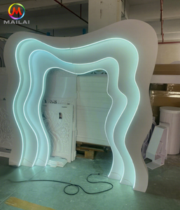 With Neon Light Acrylic White Wedding Stage Backdrop Event Arch for Decorative