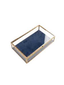 Luxury Gold Silver Glass Box Empty Wedding Favor Box 29x17x6.5 cm DIY Bridal Shower Gift