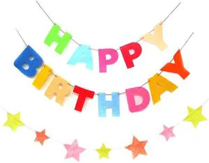 Hanging Party Garland Felt Fabric Banner Flag Pennant for Anniversary Wedding Stage Happy Birthday Party Decoration Ornament