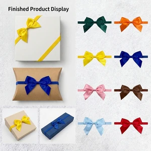Wholesale Luxury Custom Packaging Satin Ribbon Bow With Elastic Band For Boxes Jars Bottles Christmas Decor Wrapping