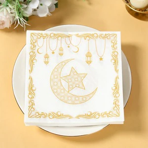 New Arrival 20 Pcs Islamic Style Star Paper Napkin Disposable Tissue 16.5x16.5cm Indoor Use Hot Selling Ramadan Supplies