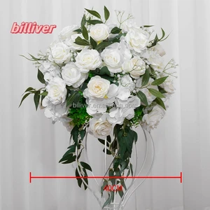 New high quality wedding flowers wave-shaped table flowers wedding stage artificial wedding table centerpieces with flowers