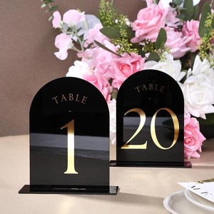 Acrylic Stainless Steel Wedding Banquet Display Rack Restaurant Table Number Plate Guests Desk Card Holder Stand for Restaurant
