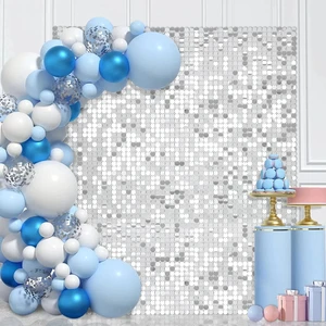 Wholesale Shimmer Sequin Mirror Wall Panels for Easter Party Baby Shower Shiny Laser Backdrops Curtain Wall Decor Background