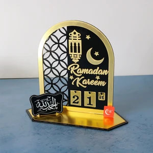 Islamic Religious Ramadan Supplies Acrylic Calendar Moon Display Fasting Countdown Decorations for Gift Giving