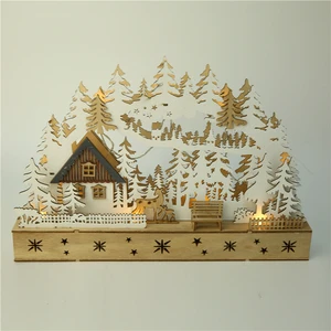 Wood Led Christmas Decoration Ornaments Christmas Table Decorations Gift for Kids and Adult
