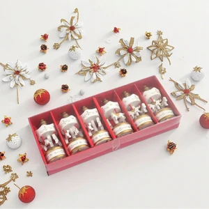 Handmade High Quality Christmas Festival Mini Wooden Christmas Tree Pendant With Six Carousel Pendant Small Decorations