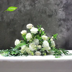 Artificial Rose & Tulip Table Decoration Silk Flower Arrangement White Wedding Decorative Flowers & Wreaths 60cm GNW