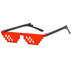 New Thug Life Glasses Pixel Sunglasses For Party Deal With Glasses 8 Bit Pixel Glass Multicolor Mosaic Gamer Photo Prop Party