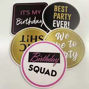 Custom UV Printed 5mm PVC Die Cut Photo Booth Props Party Accessories for Occasions Halloween Christmas New Year Ramadan Diwali