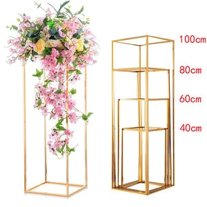 Wedding Metal Gold Flower Stands for Centerpieces Tall Floor Vase Column Table Flower Arrangement Stand Floral Center Pieces