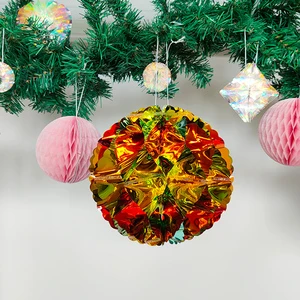 Christmas Party Accessory Customized Size Flat Foil Decorative PVC Ball Flocking Beaded Embroidered Sequined Printing