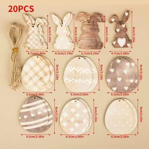 Cutting Flat Painted Easter Eggs Handmade Craft Festival Decoration Decor HAIYAO Wood Home Decoration Customized Logo Europe