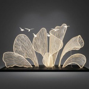 Flower Petal Butterfly LED Background Set-Wedding Stage Party Decor with Battery/AC Power