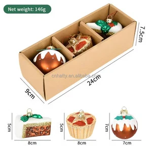Custom Made Handmade Glass Hand Blown Figurines Christmas Ornaments Personalized Hand Painted Fruit Food Ornament Xmas Tree