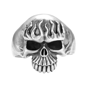 Retro Fashion Personalized Exaggerated Dominating Skull Open Copper Thai Silver Street Trendy Men's Bracelet Hand