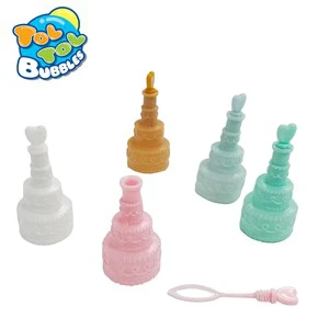 White Cake Shaped Wedding Bubble Wand Party Favor for Valentine Anniversary Celebration Romantic Event Gift