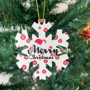 Customized High Quality Laser Cut Acrylic Christmas Snowflake Tree Ornaments Decoration