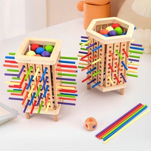 Montessori Wooden Board Game Educational Family Toy For Kids 2+ Years Old Number Matching With Stick For Kids Boys Girls