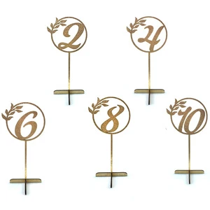 Creative Craft Wedding Supplies Props Party Decoration Seat Number Plate Sign Wooden Table Number Plate Stand Digital Insertion