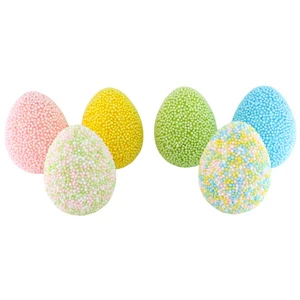 Hot Selling Easter Polyfoam Glitter Standing Coloful Eggs Festive Holiday Decorations Supply