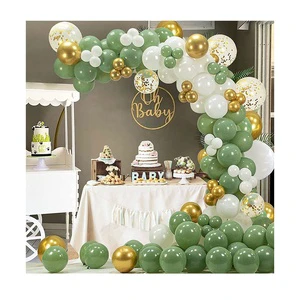 Party Theme Decoration Balloon Garland Arch Kit Decor White Gold and Sage Emerald Olive Green Ballon Set