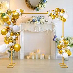 High Quality Square Metal Gold Arch Backdrop Stand Wedding Flower Balloons Arch Background Frame Plant Climbing Holder