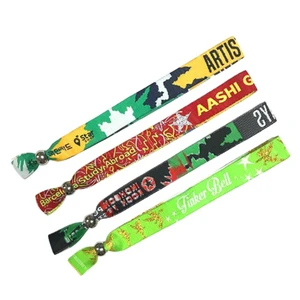 New Fashion Custom logo Event Fabric Bracelet Classic Woven Polyester Wristband for Festival
