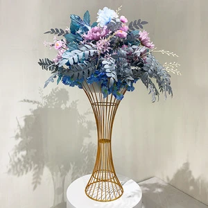 Factory Gold Artificial Flower Arrangements Trumpet Vase Wedding Centerpieces Table Decorations for Weddings Special Events