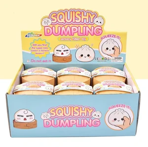 Glitter Dumplings Squishy Toy Glitter Steamed Bun Baozi Colorful Stress Ball Anti Stress Fidget Sensory Squeeze Toy Promotional