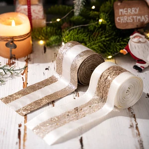 HB-816 Wired Edge Christmas Ribbon for Gift Wrapping Ribbons