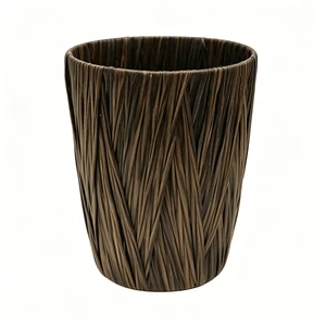 Natural Rattan Christmas Tree Collar Basket Rustic Plastic Rattan Tree Stand Base For Xmas Decor