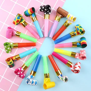 New Trending Novelty NEW ARRIVALS Wholesale Noisemaker Props Random Paper Blower Kid Children Birthday Blowing Horn Toy Party