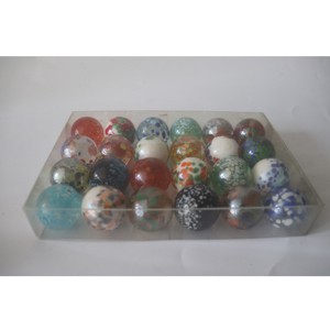 24pcs Set Dia 16mm Colorful Handmade Glass Easter Egg for Easter Holiday Decoration