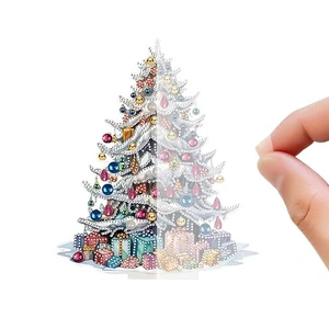 Large Size Desktop Christmas Ornaments Kits Clear Acrylic Tree Stand for Home