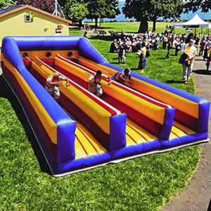 3 Lanes Inflatable Bungee Run Games Party Rental Equipment for Sale Outdoor Interactive Inflatable Challenge Games