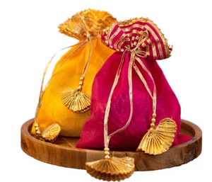 Organza Gota Patti Potli Indian Wedding Favor Gift Bags Dry Fruit Candy Packing Festive Diwali Christmas Easter Ramadan New Year