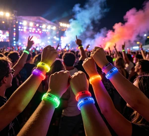 Colorful Bubble LED Glow Bracelet for Festival Party Atmosphere Support Custom Text, Patterns and Logos